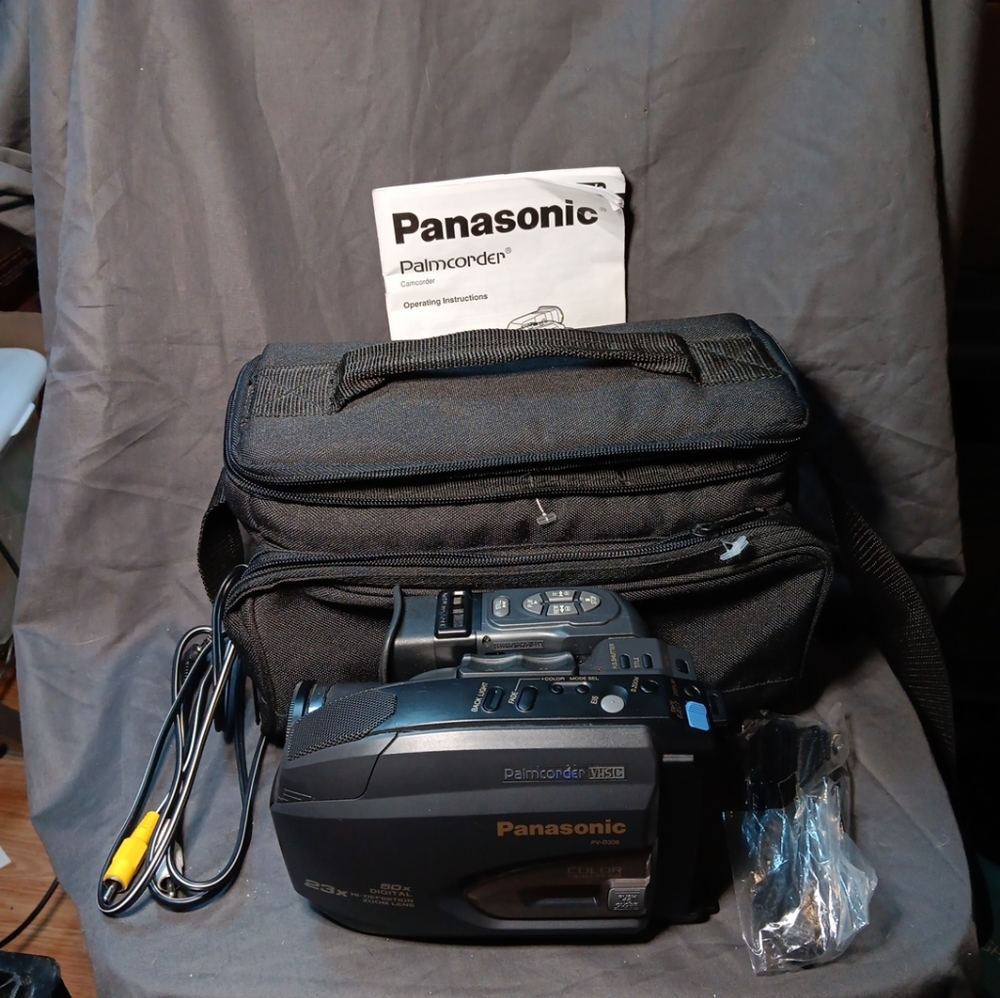 Panasonic PV-D308D Palmcorder Camcorder VHS-C w Accessories & Bag Bundle